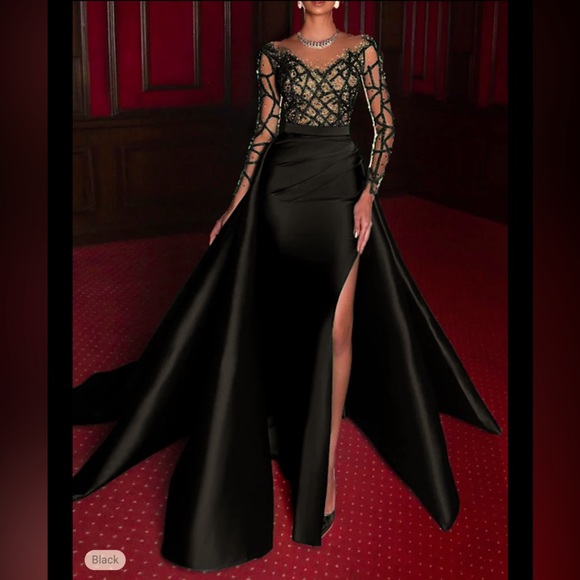 Black long sleeve elegant dress - Picture 1 of 2